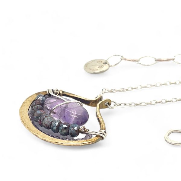 Amethyst Pebble Pendant Necklace 83265N Discount