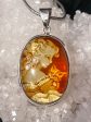 Carved Amber Cameo Pendant For Cheap