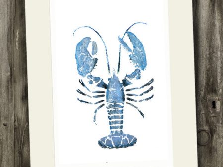 11x 14 Blue Lobster Gyotaku Archival Print Cheap