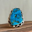 Turquoise and Sterling Silver Handcrafted Ring Discount