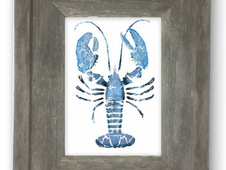 Small Framed light blue lobster on Sale