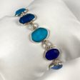 Blue Sea Glass & Sterling Silver Bracelet Discount