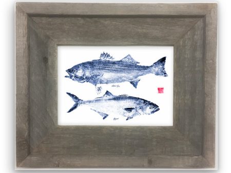 Small Framed Blue Striper & Blue Online now