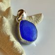 Massachusetts  Cobalt Sea Glass and Sterling Silver Pendant Hot on Sale