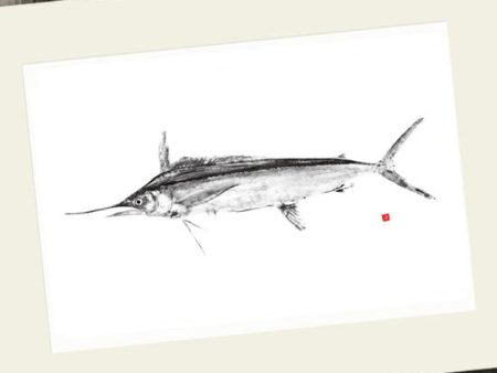 11 x 14 White Marlin Gyotaku Archival Print Supply