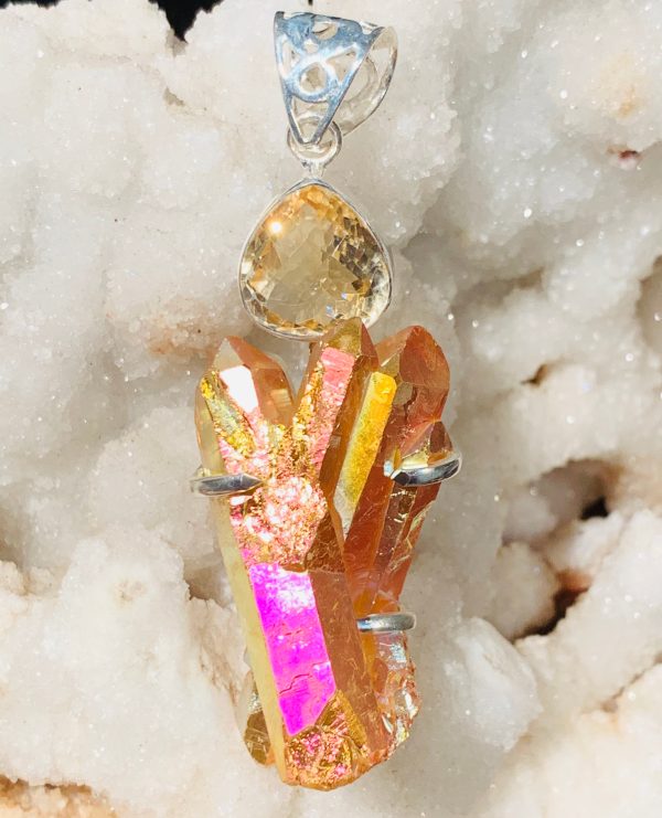 Radiant Bliss Sunshine Aura & Citrine Pendant Fashion