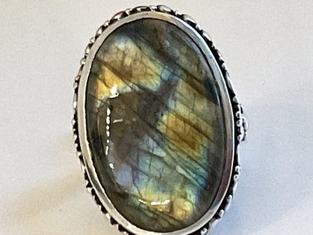 Elegant Labradorite & Sterling Silver Ring on Sale