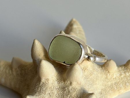 Genuine Sea Glass  & Sterling Silver Ring Sale