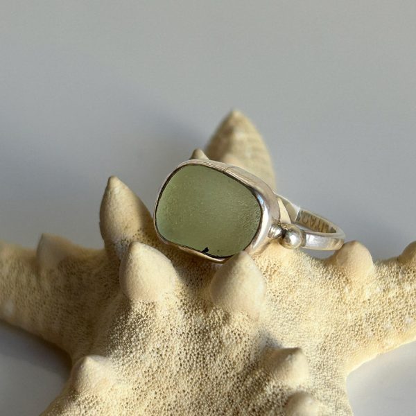 Genuine Sea Glass  & Sterling Silver Ring Sale