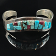 Zuni Inlaid & Sterling Silver Cuff Bracelet Hot on Sale