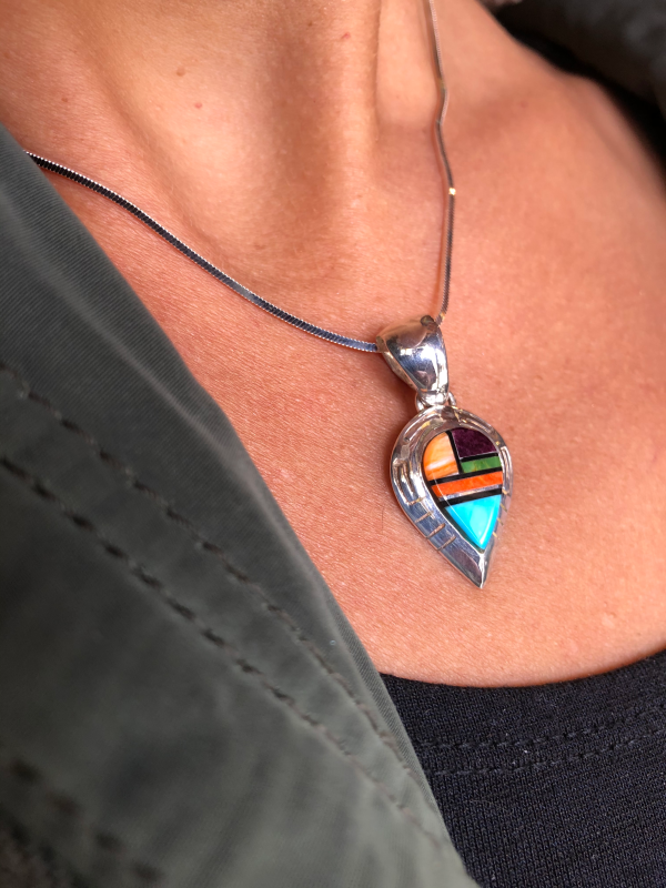 Zuni Inlayed Pendant For Cheap