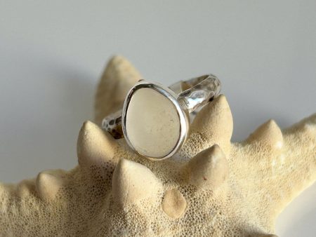 Genuine Sea Glass & Sterling Silver Ring For Cheap