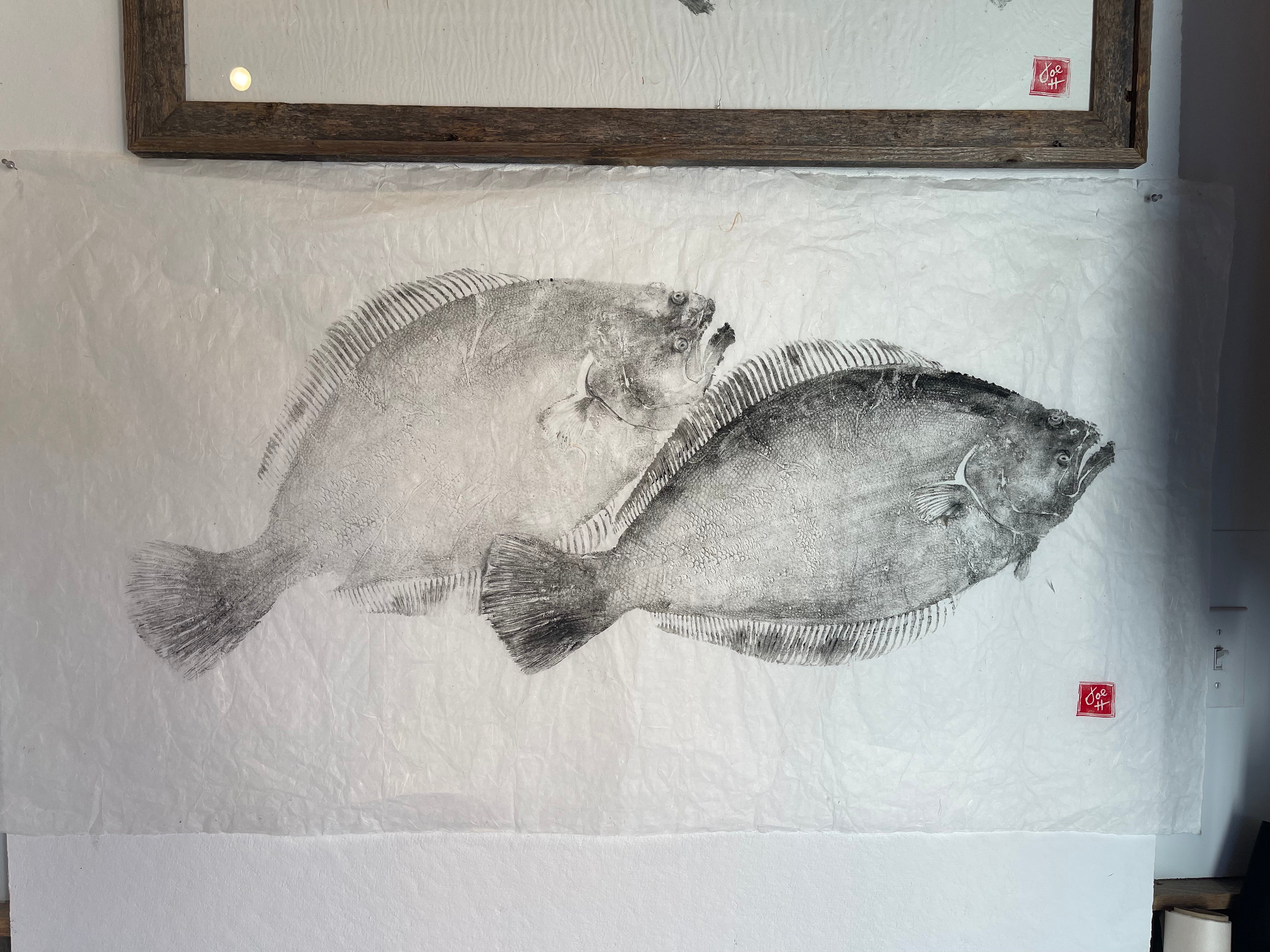 Black ink Double fluke  54 x29 Original  Print For Discount