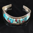 Zuni Inlaid & Sterling Silver Cuff Bracelet Hot on Sale