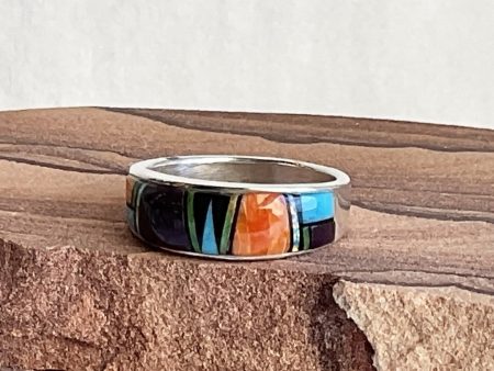 Zuni Inlay Opal, Sugilite Turquoise, Spiney Oyster, Jet, & Sterling Silver Ring Supply