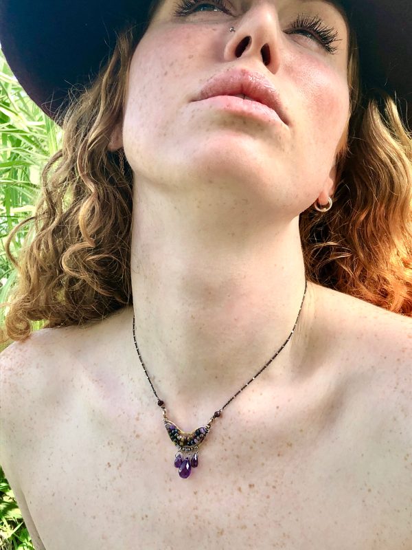 Amethyst Mosaic Necklace For Sale