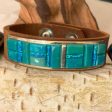 Zuni Inlaid Leather Bracelets. Different Combinations Include: Turquoise, Opal, Landscape Jasper, Spiney Oyster, Tiger Eye, and Jet (Each Sold Separately) Online