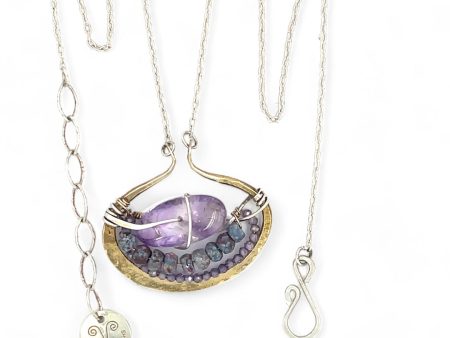 Amethyst Pebble Pendant Necklace 83265N Discount