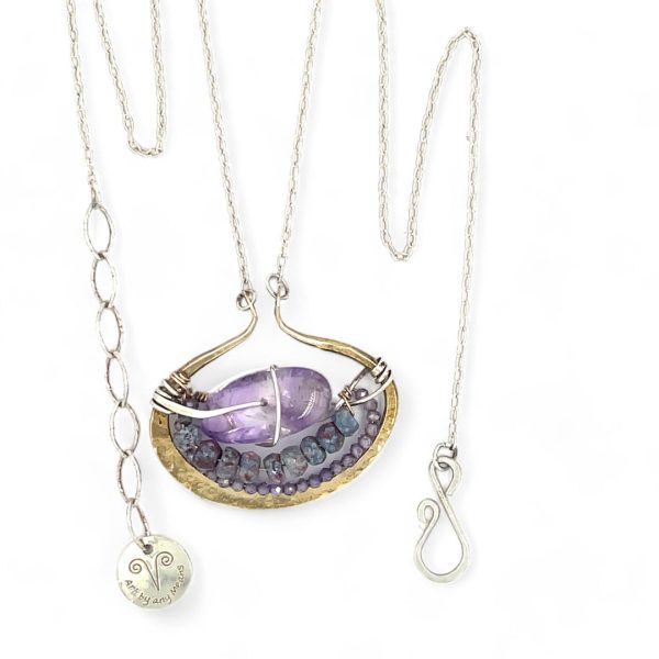 Amethyst Pebble Pendant Necklace 83265N Discount