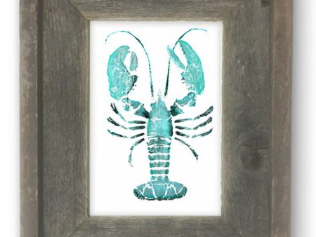 Small Framed teal lobster Hot on Sale