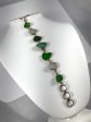 Green Sea Glass & Sterling Silver Bracelet Discount