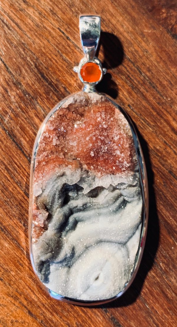 Red Druzy Love Pendant Online