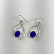 Cobalt Sea Glass  & Sterling Silver Ring, Matching Cobalt Sea Glass Infinity Drop Earrings, Bracelet, & Pendant (Each Sold Separately) For Cheap