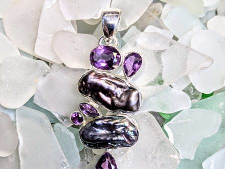 Brilliant Amethyst and Pearl Pendant Sale