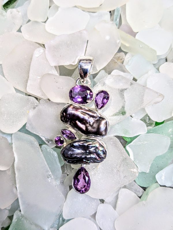 Brilliant Amethyst and Pearl Pendant Sale