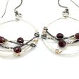 Garnet Hoop Earrings E81242 Discount