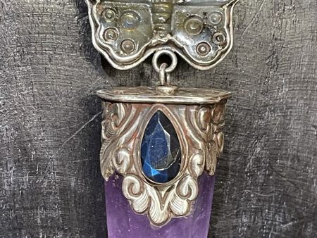 Amethyst And Labradorite Butterfly Pendant For Discount