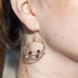 Garnet Hoop Earrings E81242 Discount