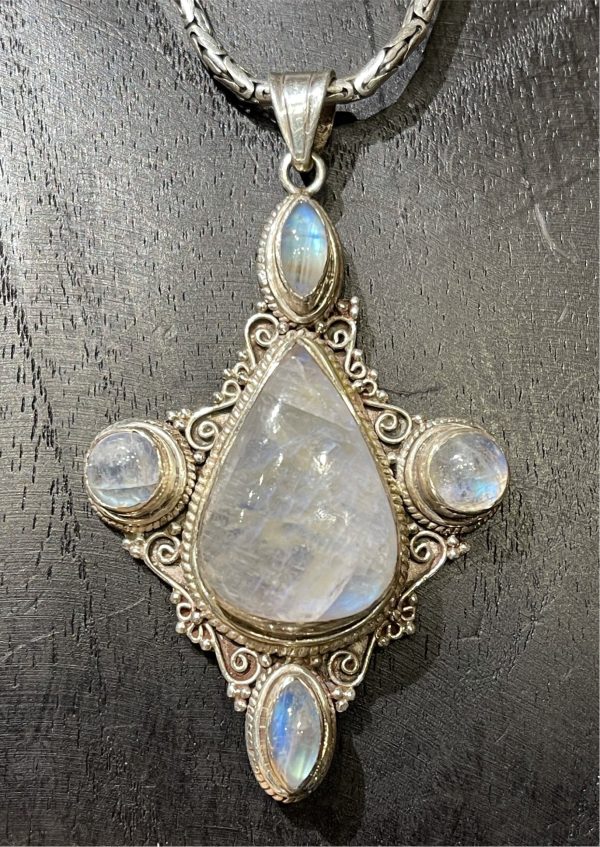 Rainbow Moonstone Teardrop Pendant For Cheap