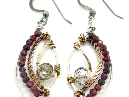 Garnet Wing Earrings E81013 Fashion