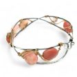 Pink Opal Braid Cuff Bracelet B408 Supply