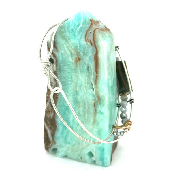 Labradorite Stacking Cuff Bracelet B389 on Sale