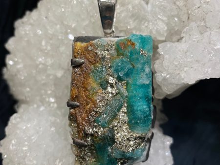 Nature’s Heart Emerald & Pyrite Pendant on Sale