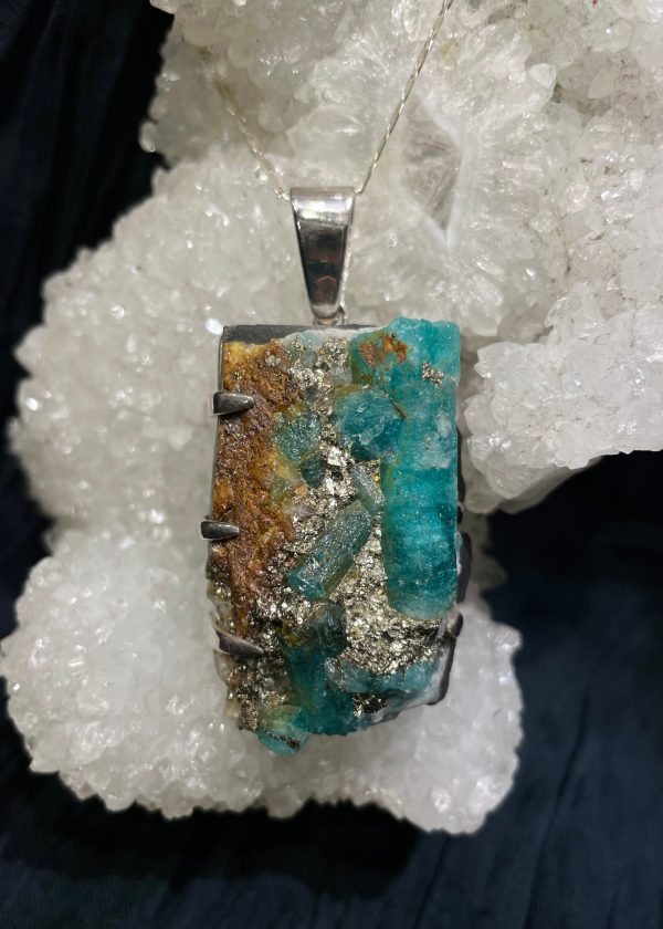 Nature’s Heart Emerald & Pyrite Pendant on Sale