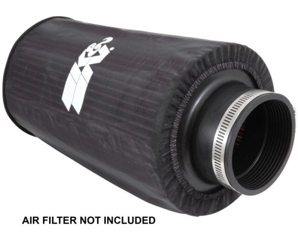 K&N Universal Round Tapered Filter Wrap - Black - 6in Base ID x 4.625in Top ID x 9in Height Online Sale