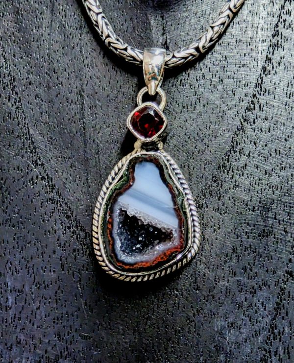 Alluring Druzy Garnet Pendant For Sale