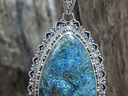 Stunning Chrysocolla Statement Pendant Hot on Sale