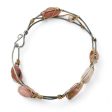 Pink Opal Braid Cuff Bracelet B408 Supply