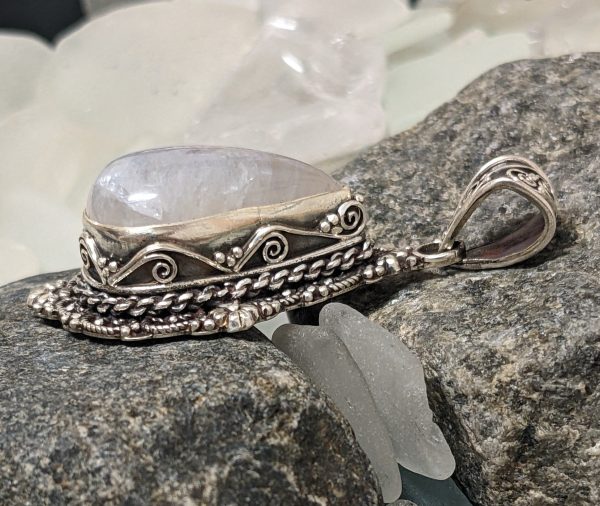 Mystical Moonstone with Exquisite Scrollwork Cheap