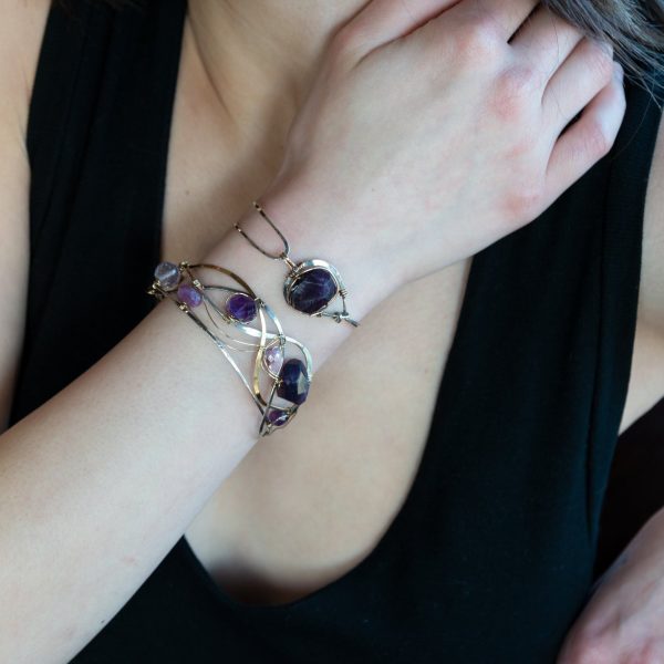 Amethyst Wave Bracelet B402 Hot on Sale