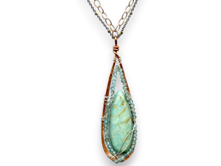 Amazonite Narrow Drop Necklace For Cheap