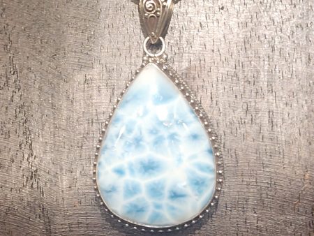 Larimar Silver Drop with Detailed Artwork Online now