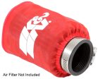 K&N Drycharger Air Filter Wrap - Round Straight - Red Closed Top 3in Inside Dia x 4in Height For Sale