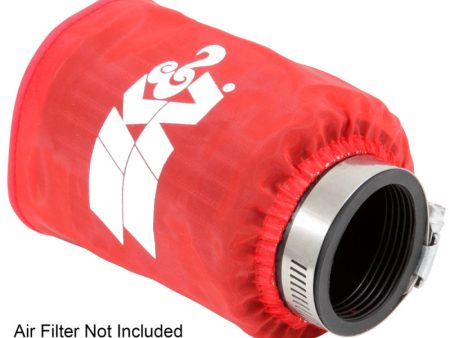 K&N Drycharger Air Filter Wrap - Round Straight - Red Closed Top 3in Inside Dia x 4in Height For Sale