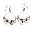 Garnet Hoop Earrings E81242 Discount