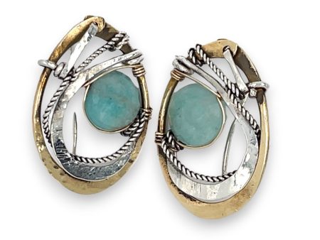 Amazonite Scarab Post Earrings E83431 Hot on Sale